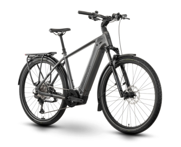 E-Bike Pedelec Raymon "Tahona Ultra" Diamant - metalgrey / black / citron